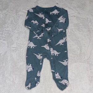 (2 for $10) carters Dinosaur Print Kids One Piece - Blue footie / sleeper